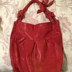 Red leather Hobo from Anthropologie